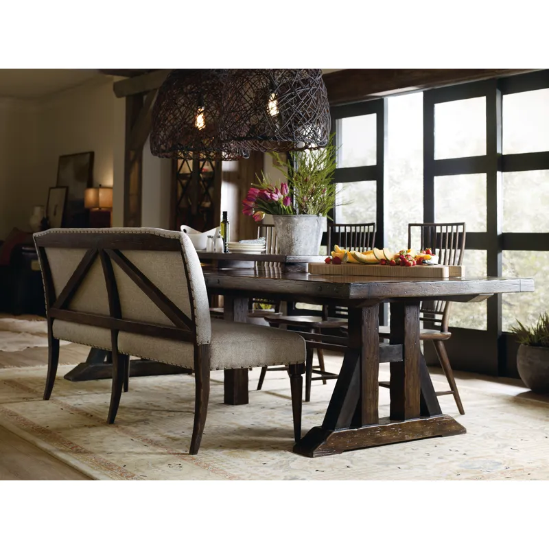 Roslyn County Trestle Dining Table w/2 21in leaves Room