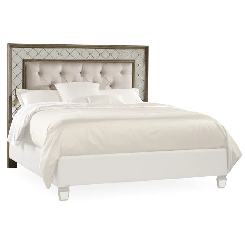 Sanctuary King and California King Mirrored Upholstered Headboard Silhouette