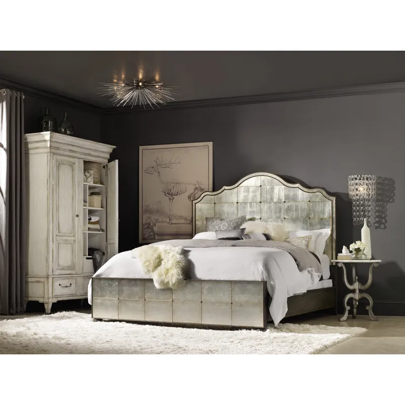 Arabella California King Mirrored Panel Bed Room