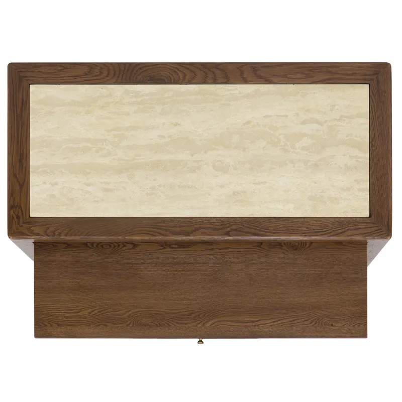 Driftwood One-Drawer Nightstand with Stone