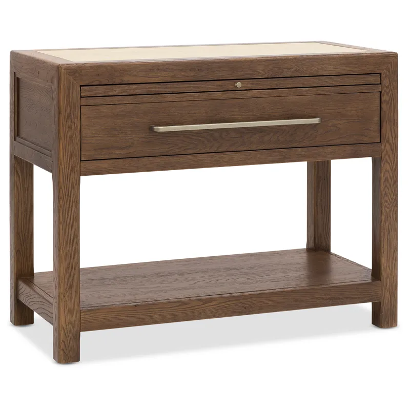 Driftwood One-Drawer Nightstand with Stone