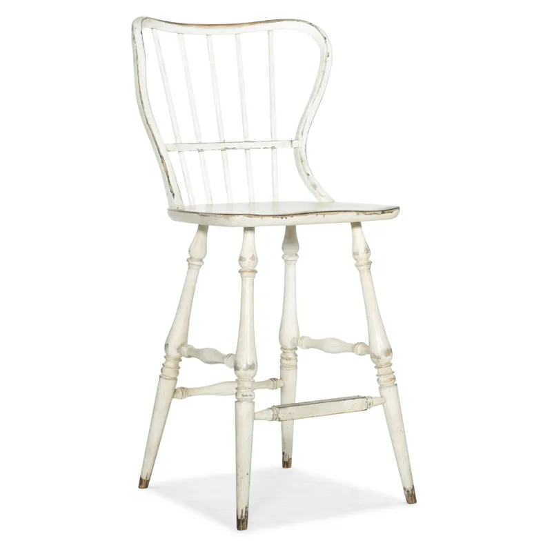 Ciao Bella Spindle Back Bar Stool-White Silhouette