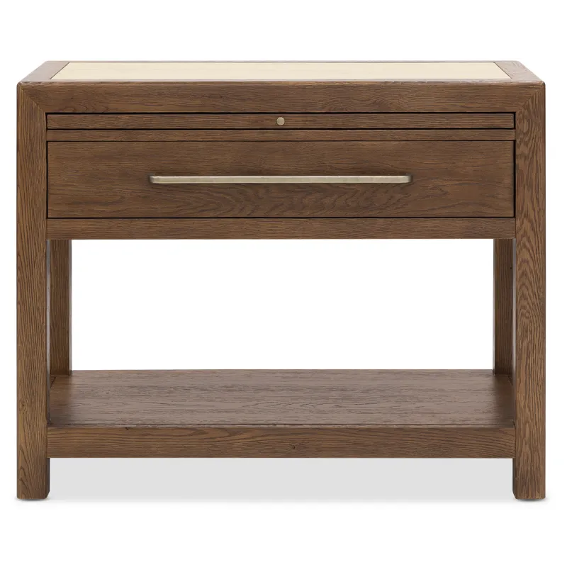 Driftwood One-Drawer Nightstand with Stone