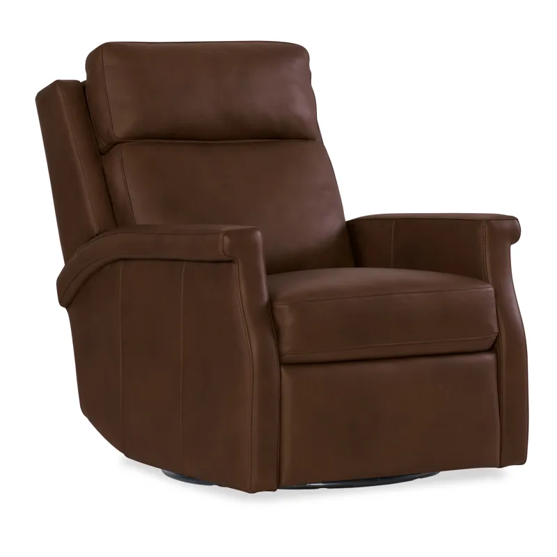 Hooker Ready-Made Upholstery Kaufman Swivel Power Recliner with Pop-Up Headrest