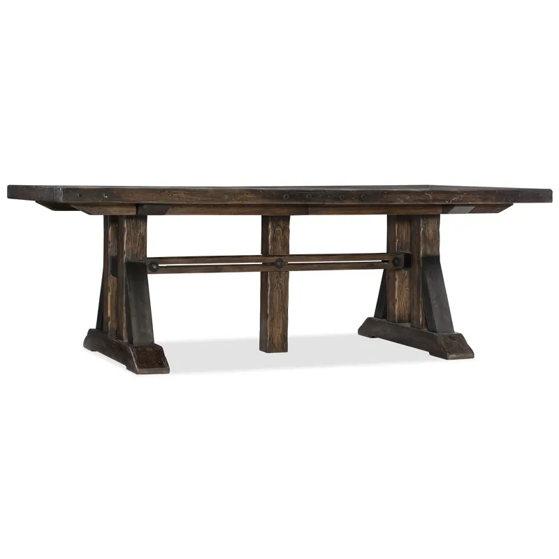 Roslyn County Trestle Dining Table w/2 21in leaves Silhouette