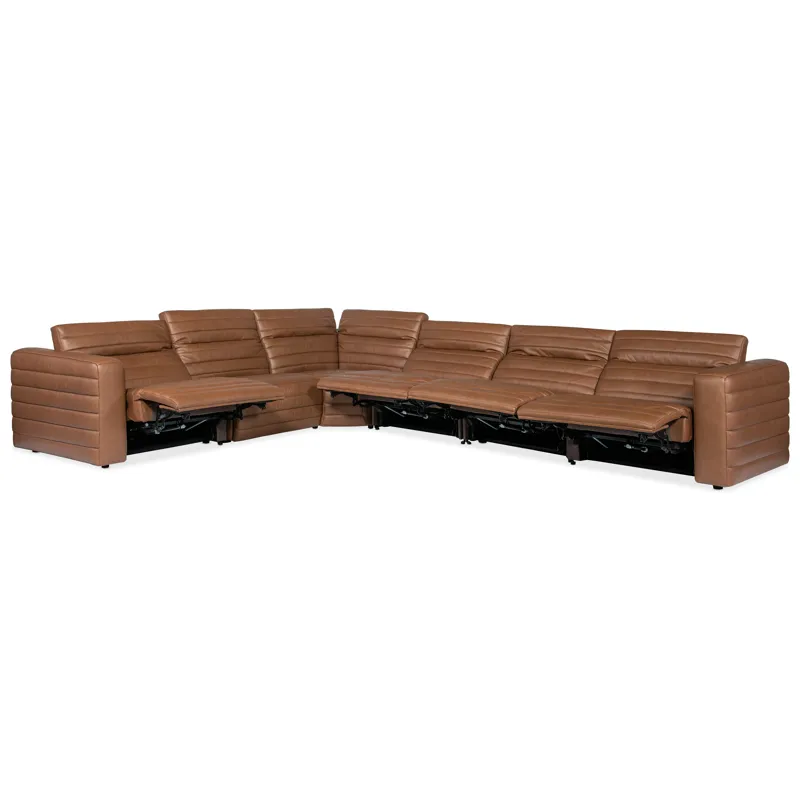 Chatelain 6-Piece Power Headrest Sectional with 2 Power Recliners Silo