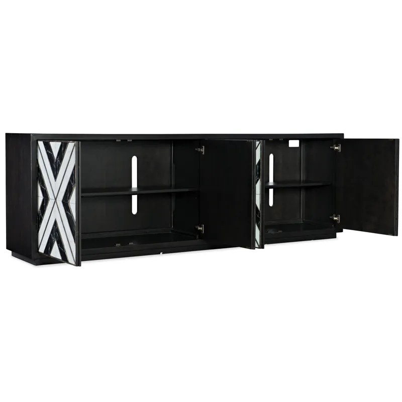 Sanctuary Grand Noir Et Blanc Entertainment Console Silhouette