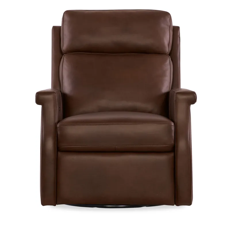 Hooker Ready-Made Upholstery Kaufman Swivel Power Recliner with Pop-Up Headrest