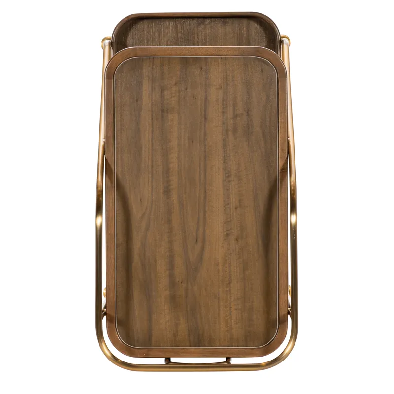 Commerce and Market Walnut Wine and Bar Cart