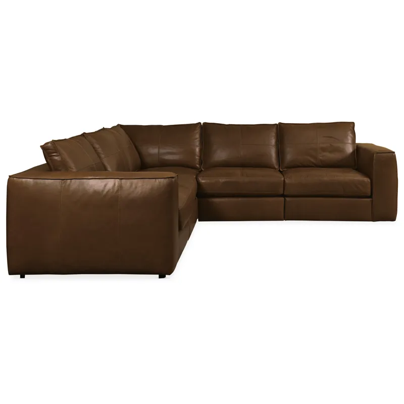Solace Leather Stationary Sectional Silhouette