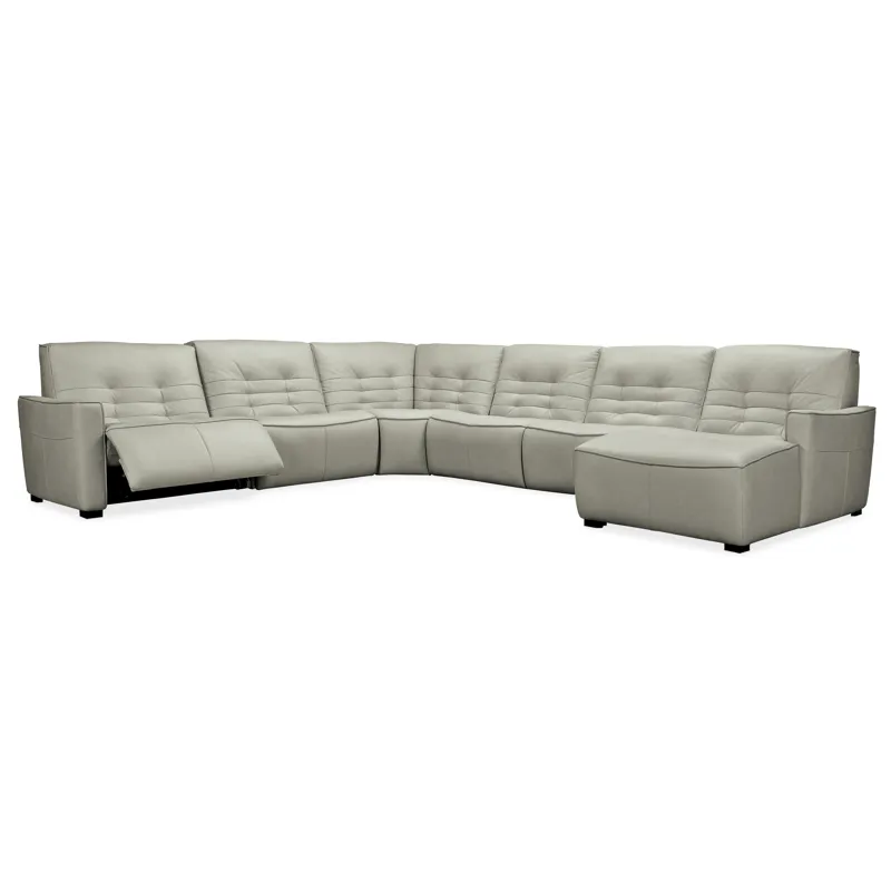 Reaux Grandier 6-Piece RAF Chaise Sectional w/ 2 Recliners Silhouette