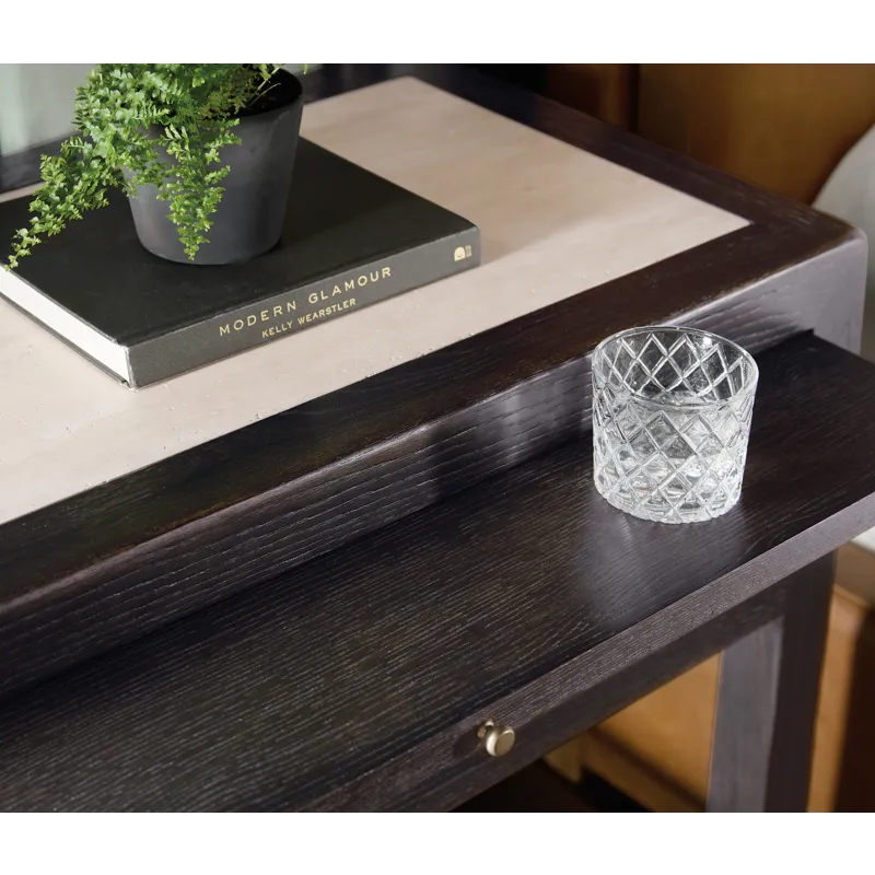 Driftwood One-Drawer Nightstand with Stone