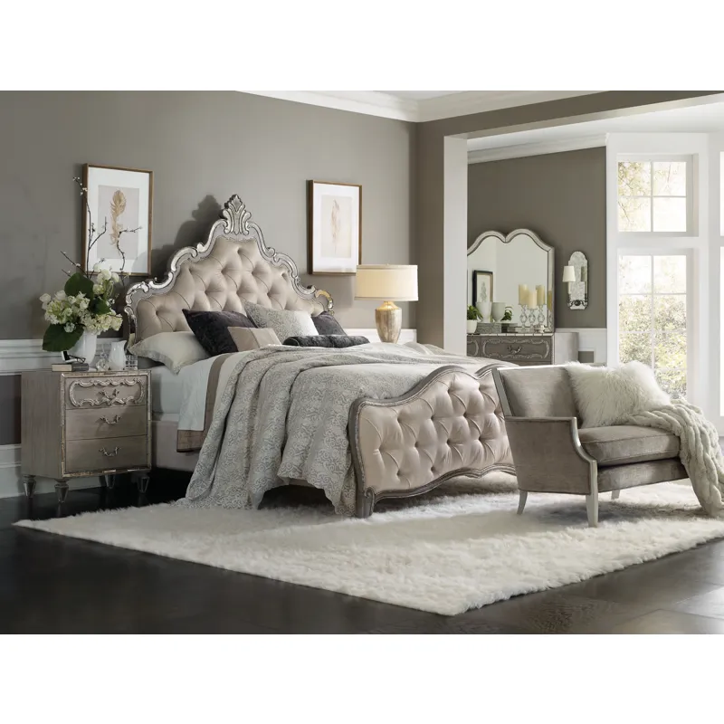 Sanctuary Upholstered California King Panel Bed Room