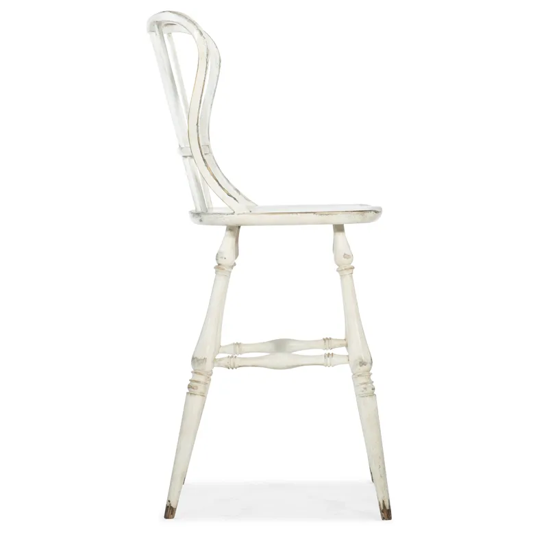 Ciao Bella Spindle Back Bar Stool-White Silhouette