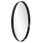 Steele Black Round Mirror