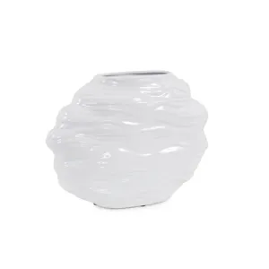 Ebb Vase in Glossy White, Short
