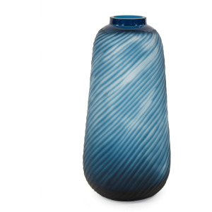 Oceanic Wave Tall Hand Blown Glass Vase