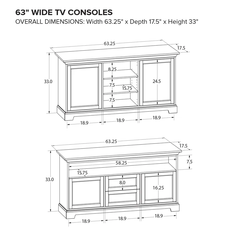 63" TV Console
