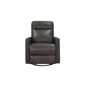 Ashby Power Headrest Swivel Glider Leather Recliner - Concord Gray