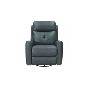 Sterling Power Headrest Swivel Glider Leather Recliner - Pirouette Iron Gray