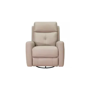 Sterling Power Headrest Swivel Glider Leather Recliner - Vanilla White