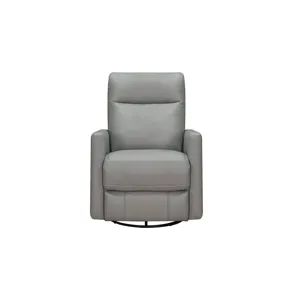 Ashby Power Headrest Swivel Glider Leather Recliner - Silver Gray