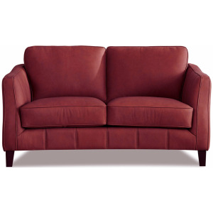 Aria Leather Loveseat - Cranberry