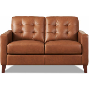 Aiden Leather Loveseat - Nutmeg