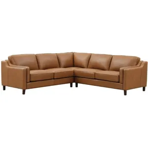 Bella Leather Symmetrical Sectional - Cognac