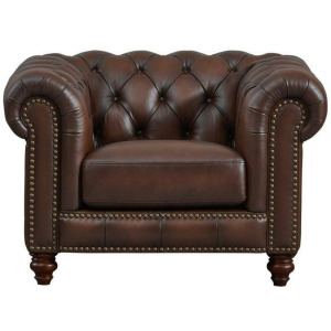 Alton Bay Leather Chair - Caramel