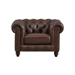 Alton Bay Leather Chair - Caramel