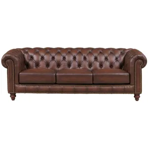 Alton Bay Leather Sofa - Caramel