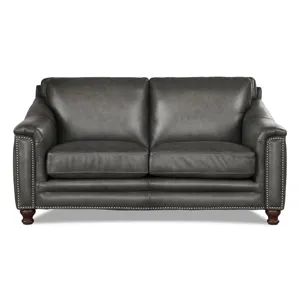 Belfast Leather Loveseat - Ash