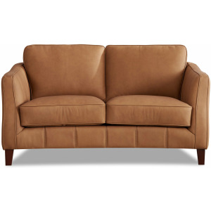 Aria Leather Loveseat - Saddle Brown