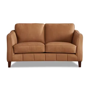 Aria Leather Loveseat - Saddle Brown