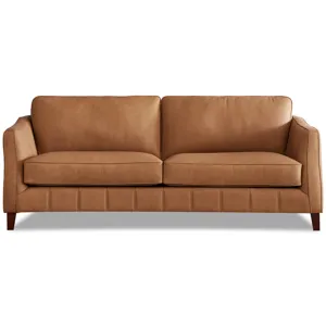 Aria Leather Sofa - Saddle Brown