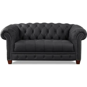 York Leather Loveseat - Charles Black