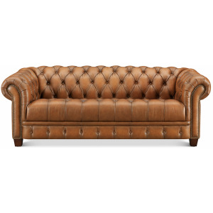 York Leather Sofa - Saddle