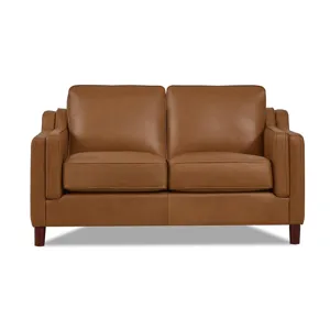 Bella Leather Loveseat - Ash