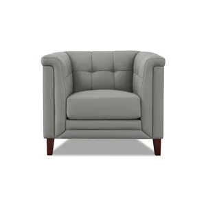 Arvo Leather Chair - Silver