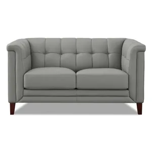 Arvo Leather Loveseat - Silver