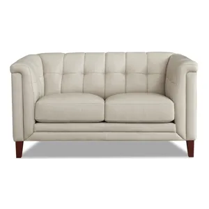 Arvo Leather Loveseat - Vanilla