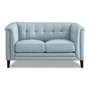 Arvo Leather Loveseat - SpaBlue