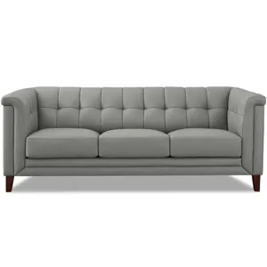 Arvo Leather Sofa - Silver