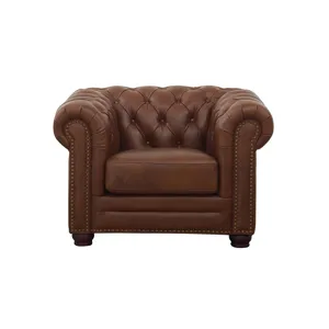 Aliso Leather Chair - Pecan Brown