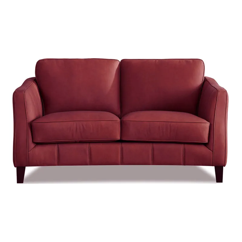 Aria Leather Loveseat - Cranberry