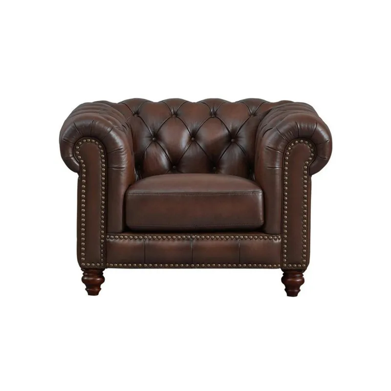 Alton Bay Leather Chair - Caramel