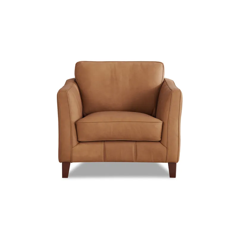 Aria Leather Chair - Saddle Brown