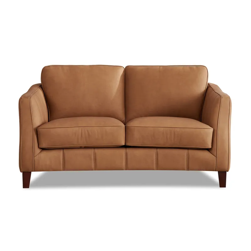Aria Leather Loveseat - Saddle Brown