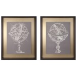 Beth Kushnick Armillary Framed Wall Art - Ast 2